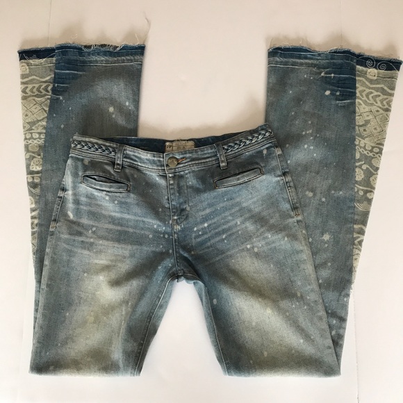 Free People Century Braided Mermaid Flare jeans 28 - Picture 3 of 8